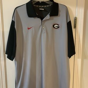 3X UGA Nike Drifit Polo- Gray and Black